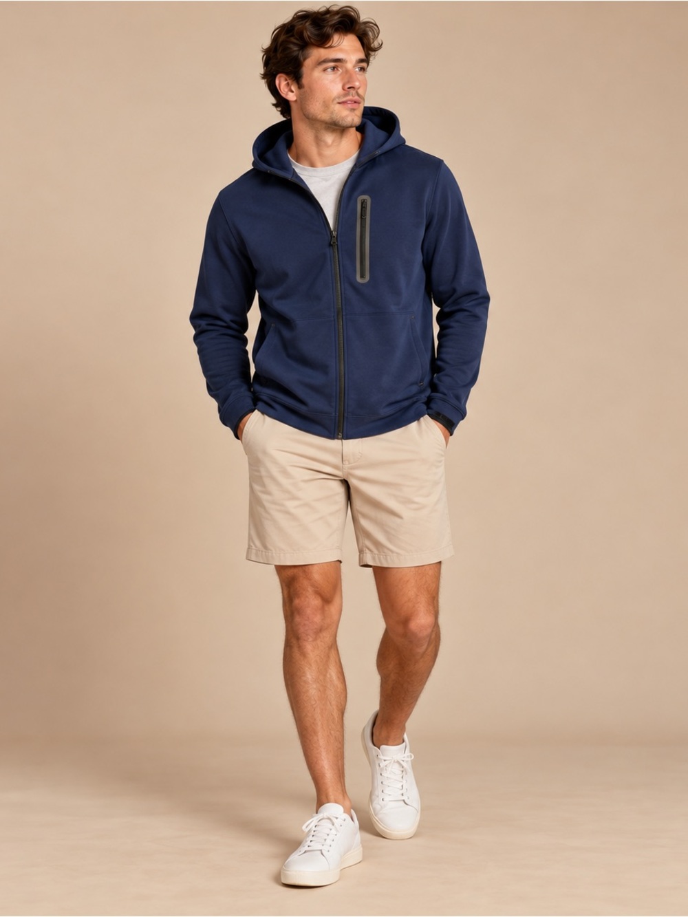 Old Navy Active Dynamic Fleece Navy Full Zip Performance Hoodie Men’s M